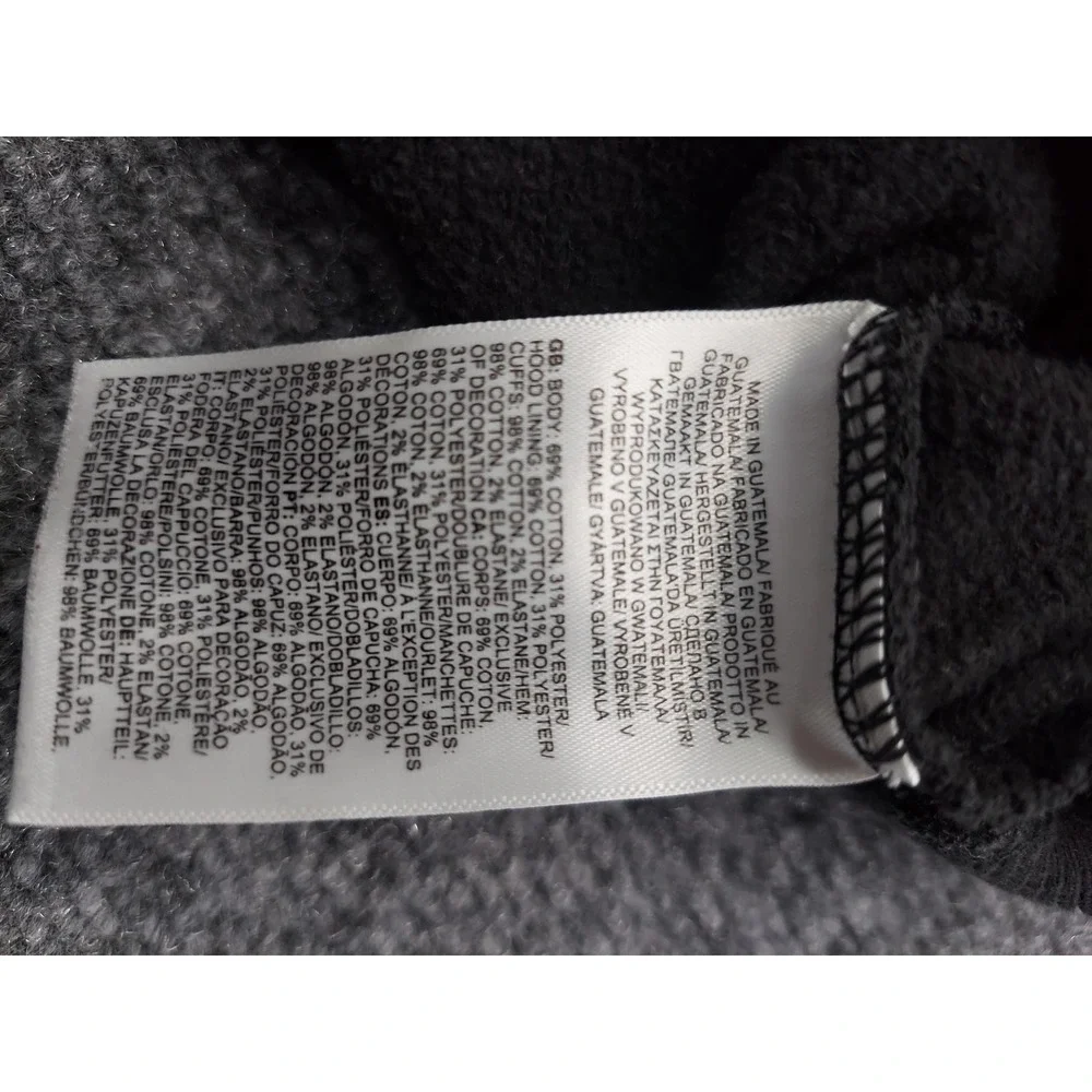 The North Face Hoodie Mens Medium Black‎ Bear Graphic Pullover Fleece Sweatshirt